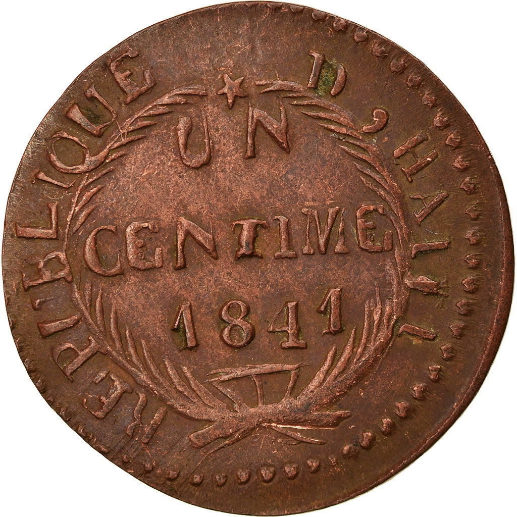Munten, Haïti, Centime, 1841, ZF, Koper, KM:A21
