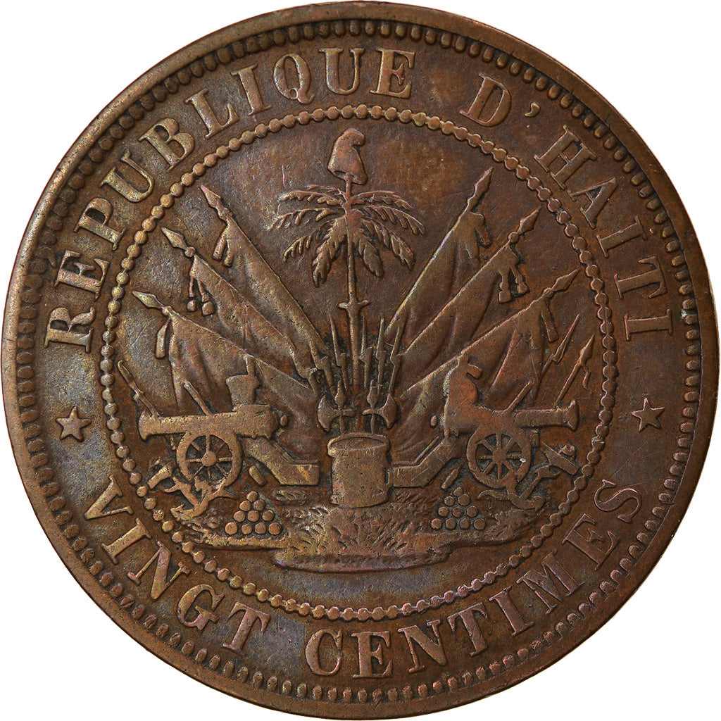 Monnaie, Haïti, 20 Centimes, 1863, TB+, Bronze, KM:41
