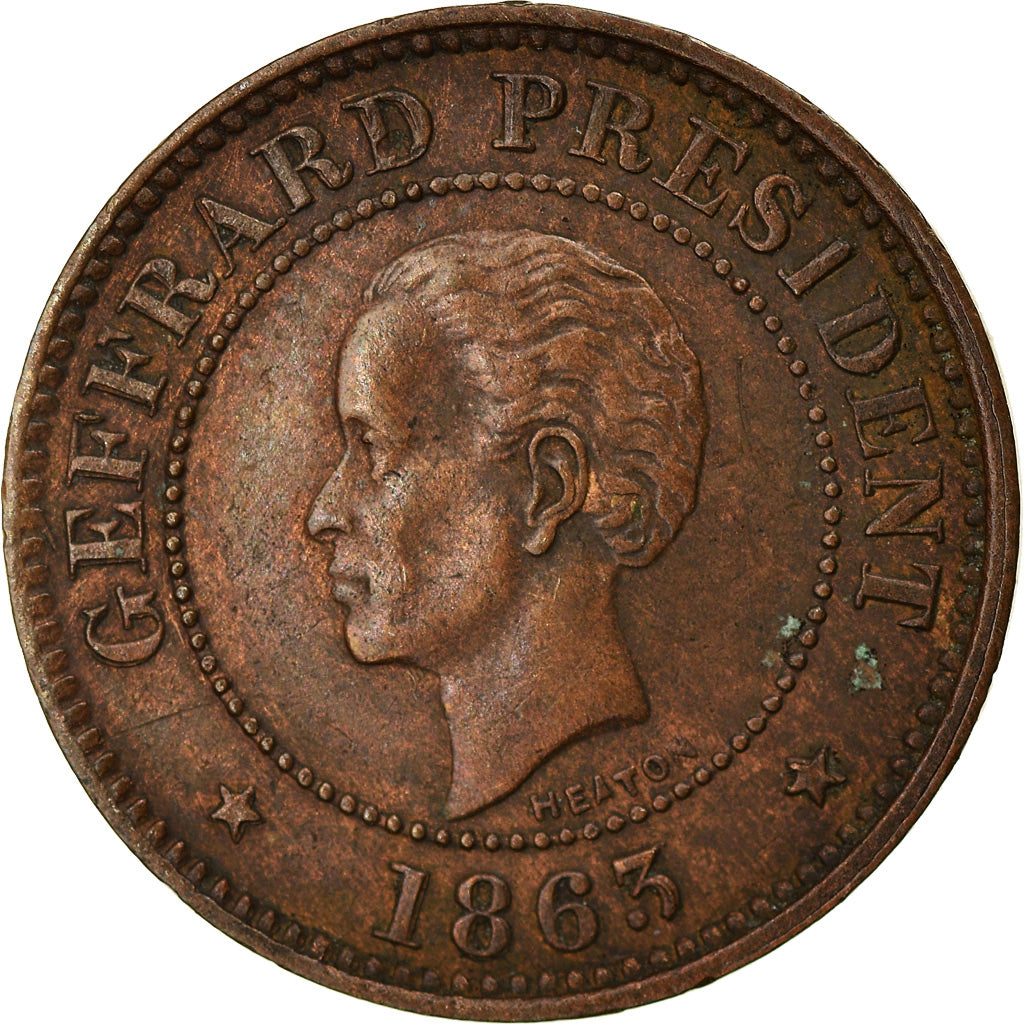 Coin, Haiti, 5 Centimes, 1863, EF(40-45), Bronze, KM:39