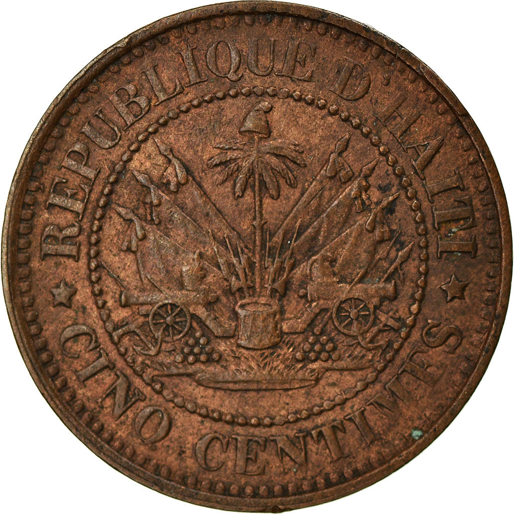 Coin, Haiti, 5 Centimes, 1863, EF(40-45), Bronze, KM:39