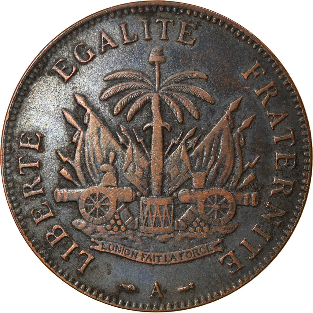 Monnaie, Haïti, 2 Centimes, 1886, TTB, Bronze, KM:49