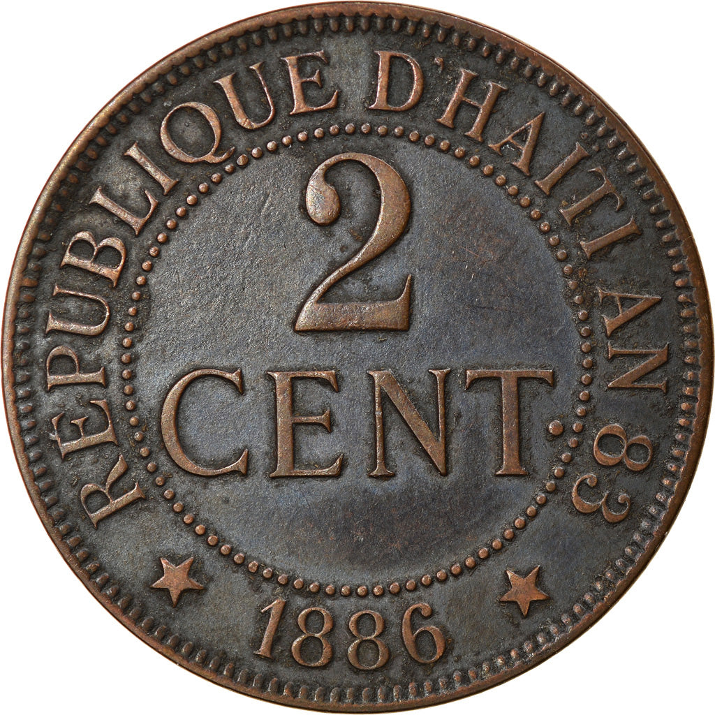 Monnaie, Haïti, 2 Centimes, 1886, TTB, Bronze, KM:49