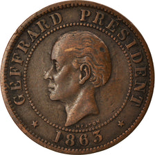 Coin, Haiti, 10 Centimes, 1863, EF(40-45), Bronze, KM:40