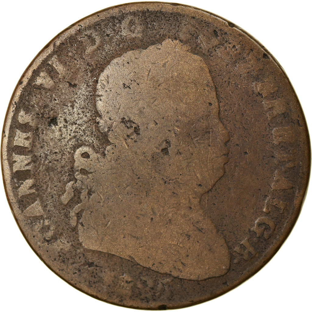 Moneda, Portugal, Jo, 40 Reis, Pataco, 1825, RC, Bronce, KM:370