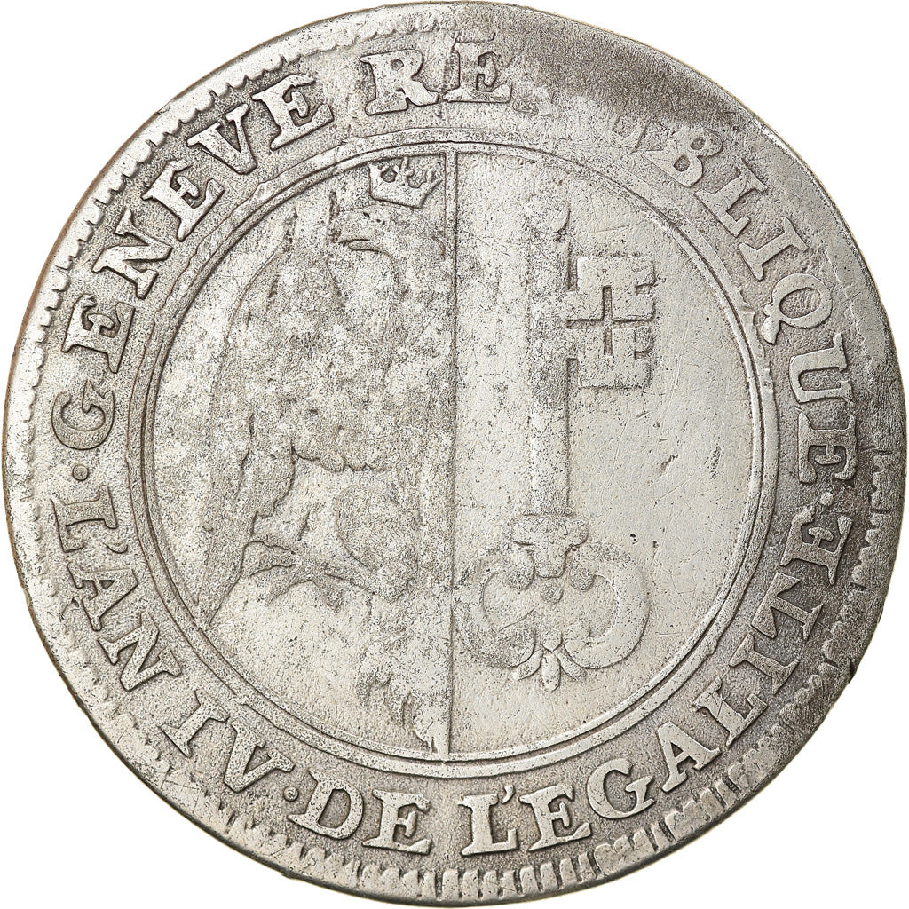 Moneta, CANTONI SVIZZERI, GENEVA, 6 Sols, 1795, Genève, MB+, Rame, KM:109a