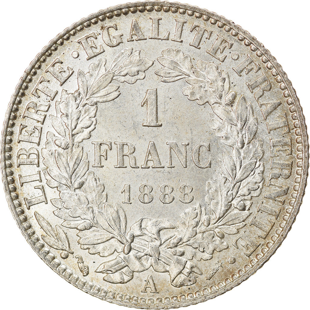 Coin, France, Cérès, Franc, 1888, Paris, AU(55-58), Silver, KM:822.1