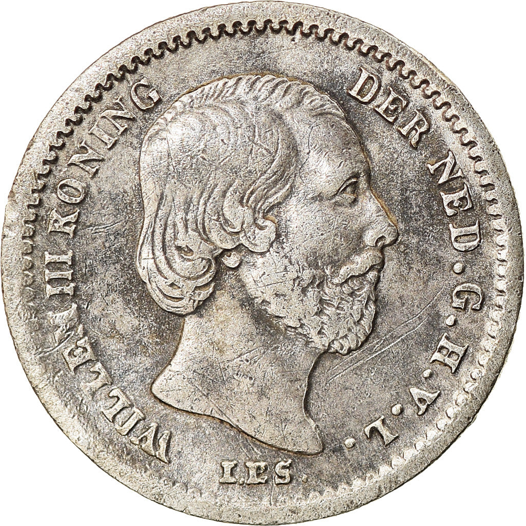Coin, Netherlands, William III, 5 Cents, 1850, EF(40-45), Silver, KM:91