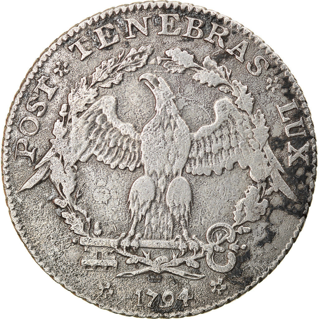 Coin, SWISS CANTONS, GENEVA, 15 Sols, 1794, Bern, EF(40-45), Silver, KM:97