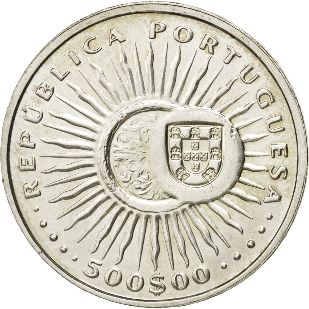 PORTUGAL, 500 Escudos, 1997, KM #701, MS(60-62), Silver, 14.02