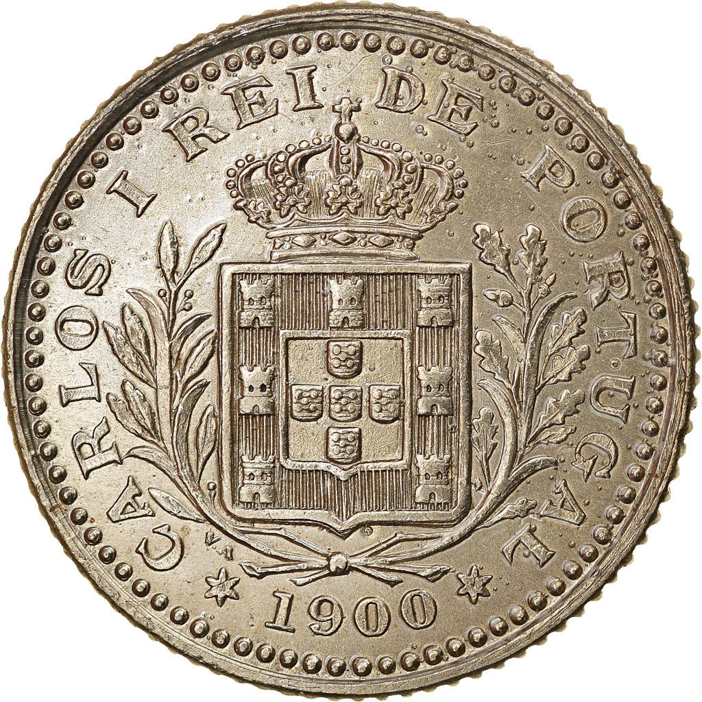 Coin, Portugal, Carlos I, 50 Reis, 1900, MS(60-62), Copper-nickel, KM:545