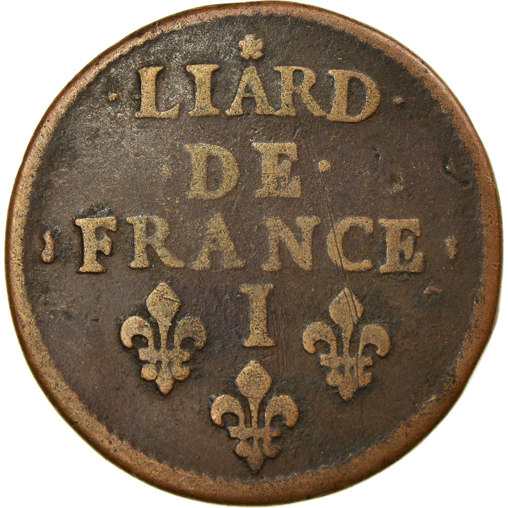 Coin, France, Louis XIV, Liard de France au buste juvénile, deuxième type