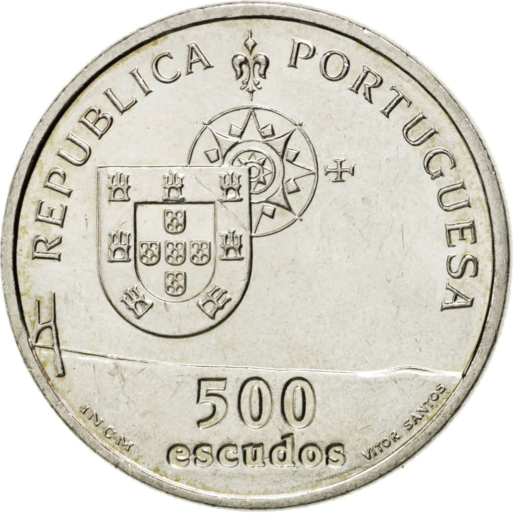 PORTUGAL, 500 Escudos, 1998, KM #705, MS(60-62), Silver, 13.94