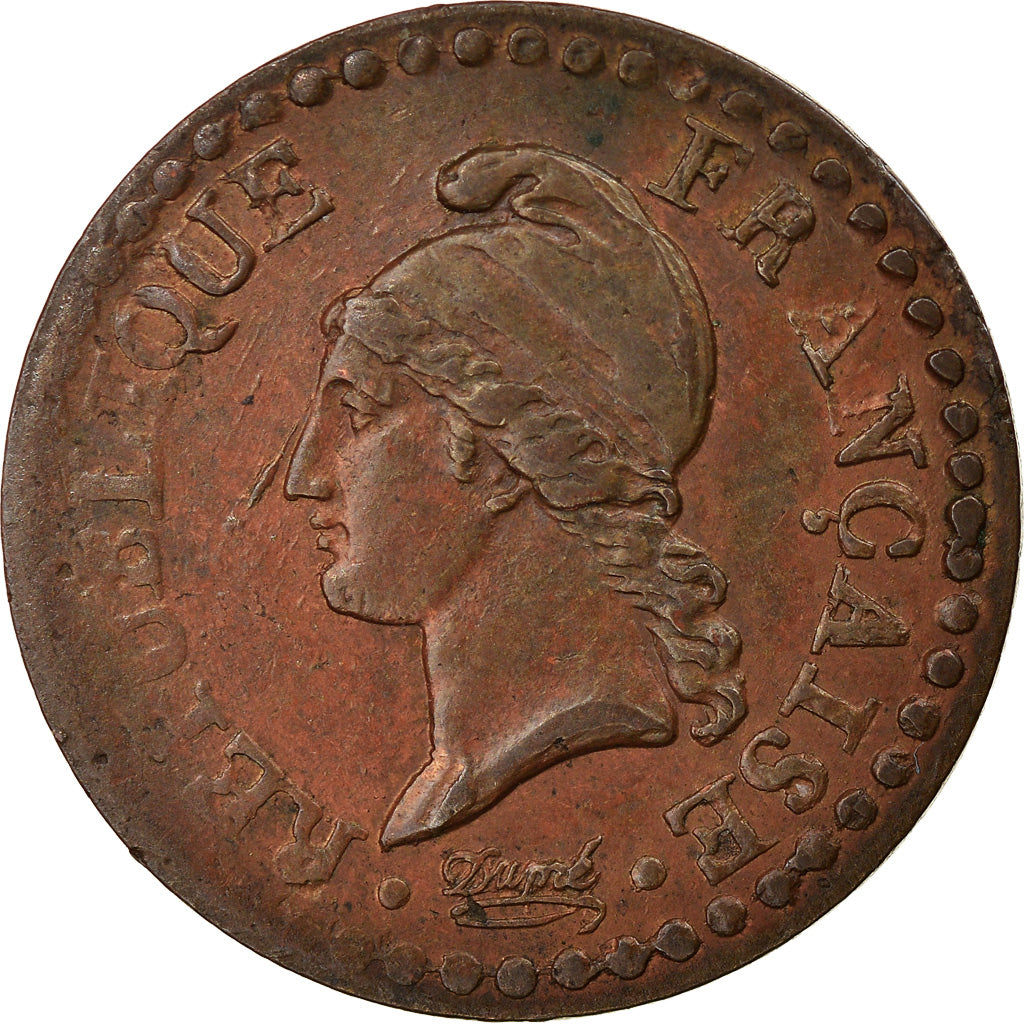 Coin, France, Dupré, Centime, AN 7, Paris, AU(55-58), Bronze, KM:646