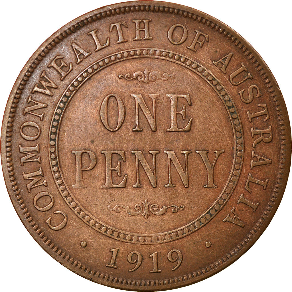 Coin, Australia, George V, Penny, 1919, EF(40-45), Bronze, KM:23