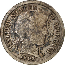 Coin, United States, Barber Dime, Dime, 1893, U.S. Mint, San Francisco