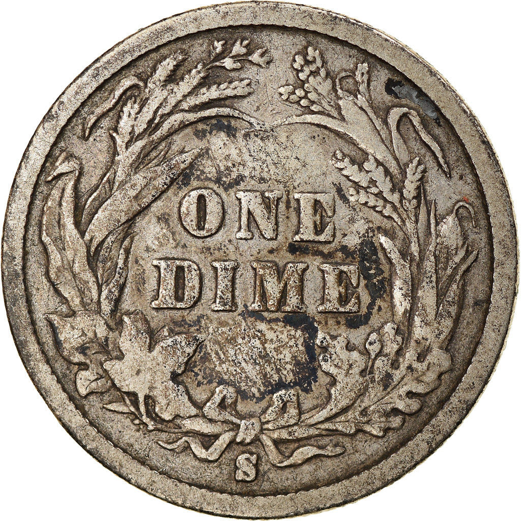 Coin, United States, Barber Dime, Dime, 1893, U.S. Mint, San Francisco