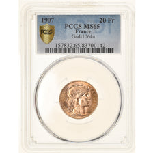 Coin, France, Marianne, 20 Francs, 1907, Paris, PCGS, MS65, MS(65-70), Gold