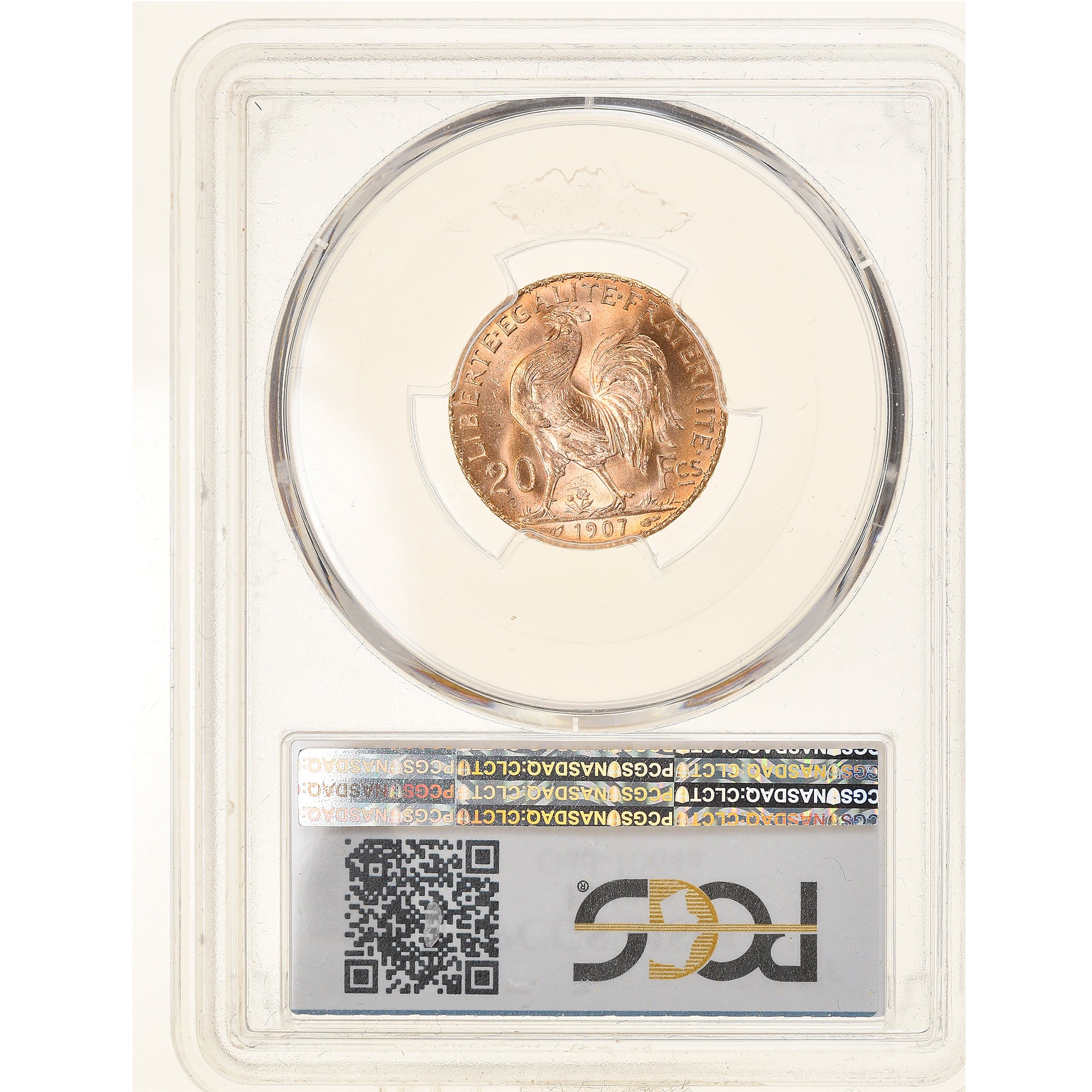 Coin, France, Marianne, 20 Francs, 1907, Paris, PCGS, MS65, MS(65-70), Gold