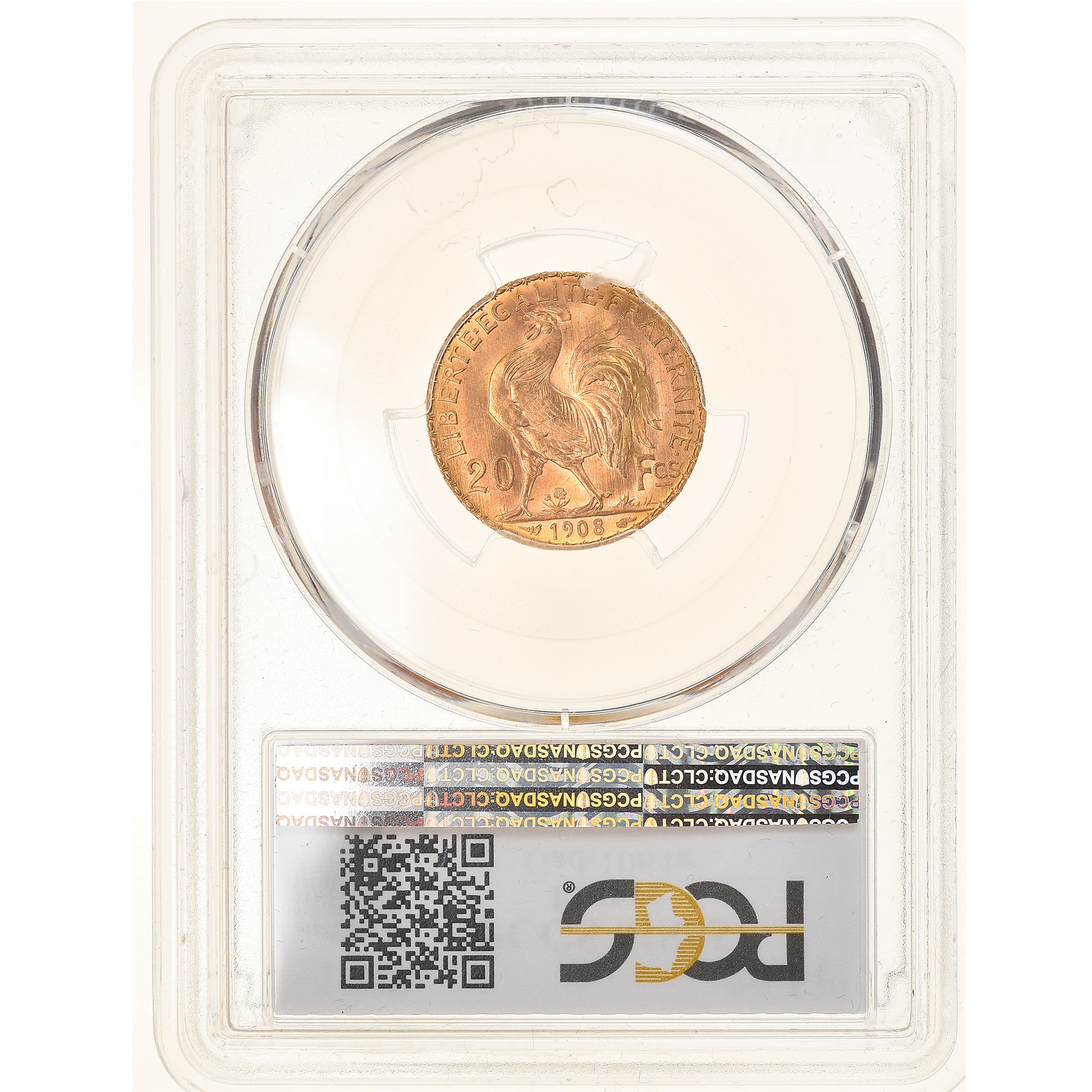 Coin, France, Marianne, 20 Francs, 1908, PCGS, MS65, MS(65-70), Gold, KM:857