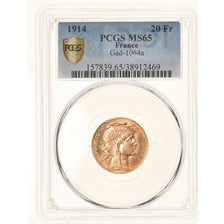 Monnaie, France, Marianne, 20 Francs, 1914, Paris, PCGS, MS65, FDC, Or