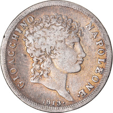 Coin, ITALIAN STATES, NAPLES, Joachim Murat, Lira, 1813, VF(20-25), Silver