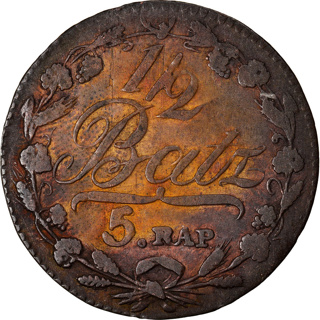 Münze, SWISS CANTONS, VAUD, 1/2 Batzen-5 Rappen, 1807, S+, Billon, KM:6