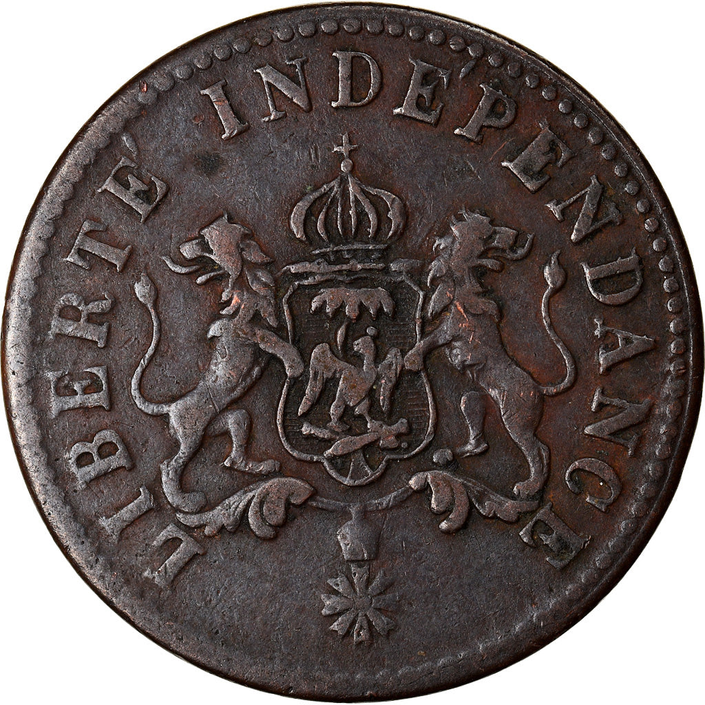 Moneta, Haiti, 2 Centimes, 1850, VF(30-35), Miedź, KM:36