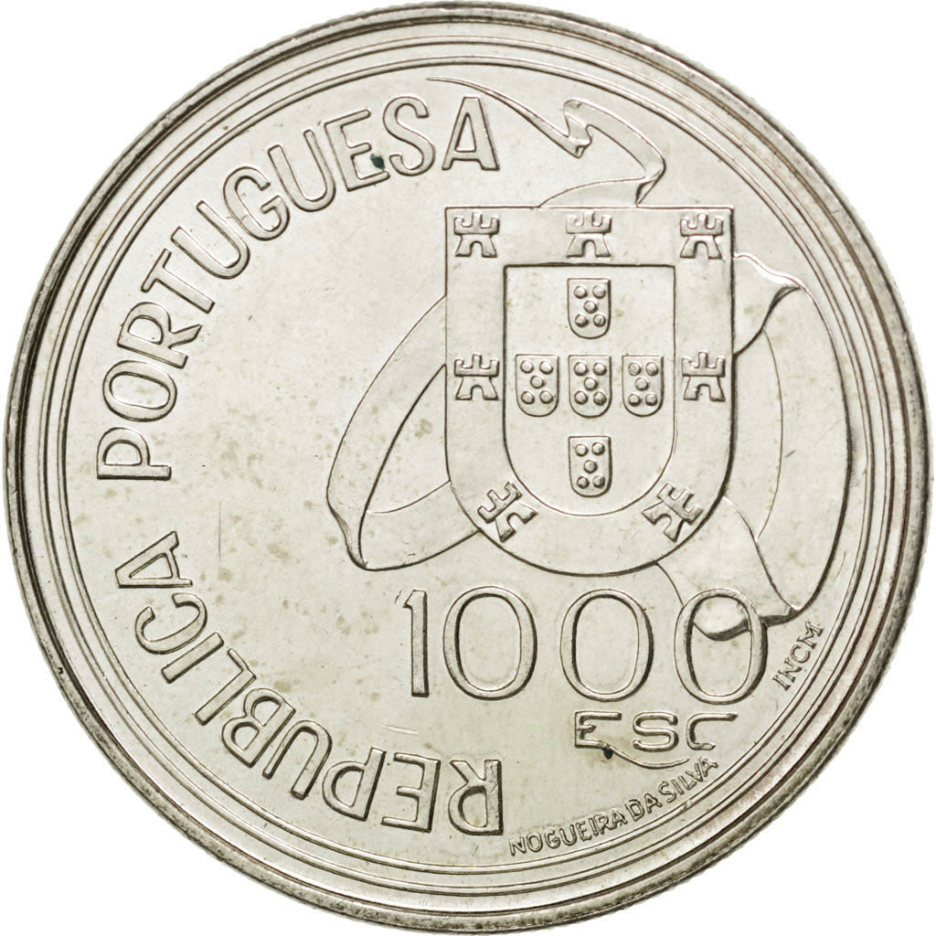 PORTUGAL, 1000 Escudos, 1994, Lisbon, KM #675, MS(60-62), Silver, 40, 28.01