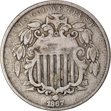 Monnaie, États-Unis, Shield Nickel, 5 Cents, 1867, U.S. Mint, Philadelphie