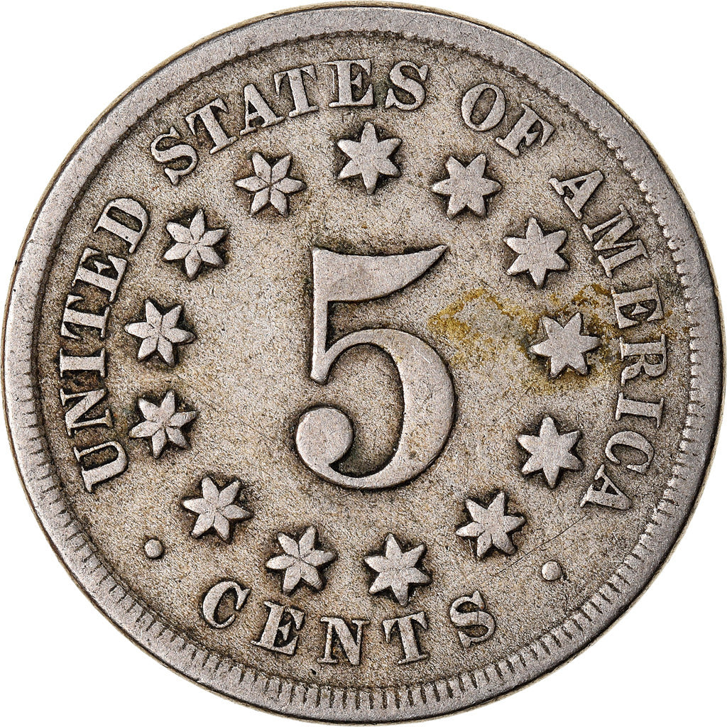 Monnaie, États-Unis, Shield Nickel, 5 Cents, 1867, U.S. Mint, Philadelphie