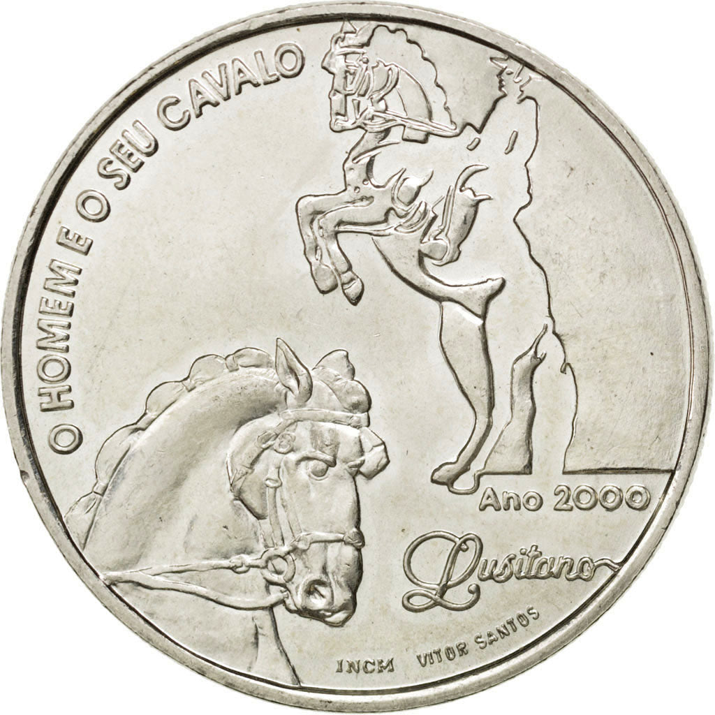 PORTUGAL, 1000 Escudos, 2000, Lisbon, KM #727, MS(63), Silver, 40, 27.07