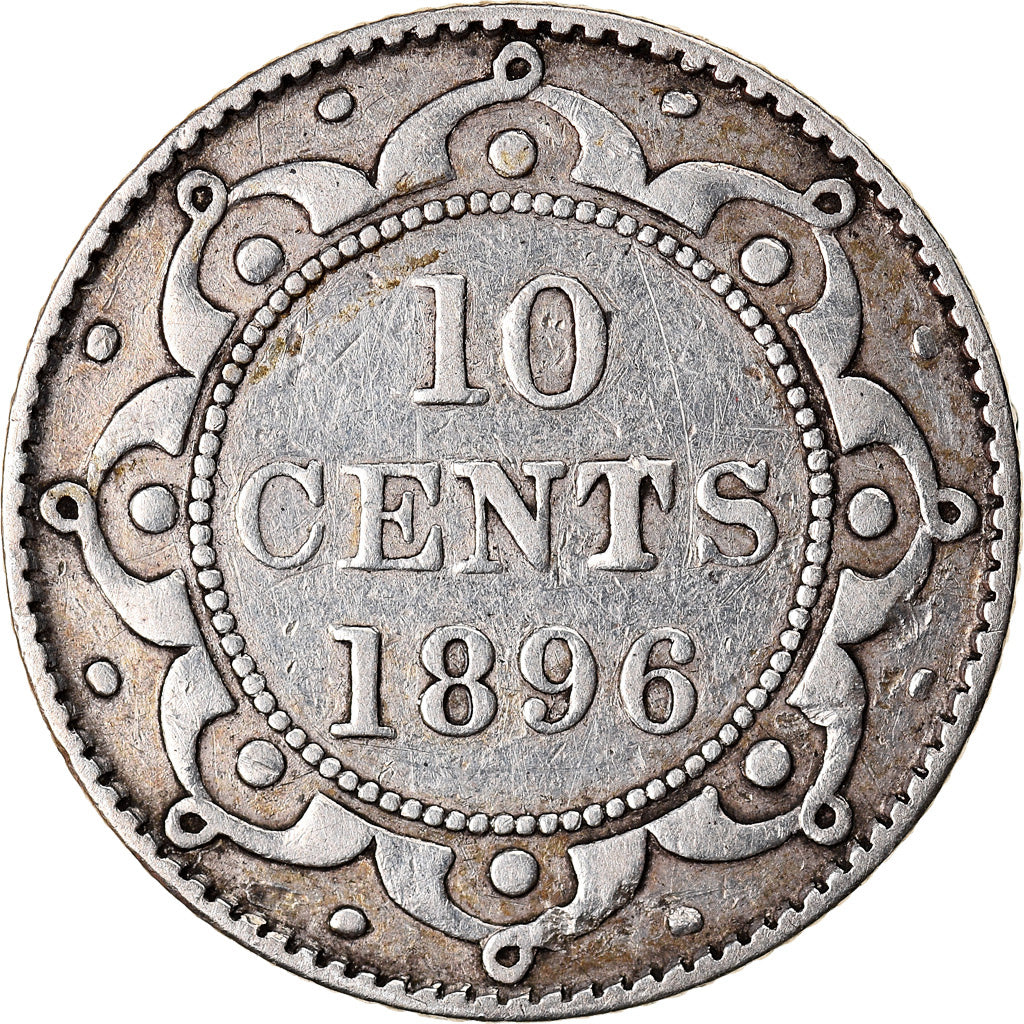 Coin, NEWFOUNDLAND, 10 Cents, 1896, Royal Canadian Mint, VF(30-35), Silver, KM:3