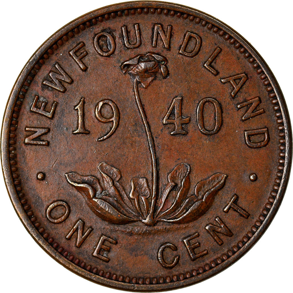 Coin, NEWFOUNDLAND, Small Cent, 1940, Royal Canadian Mint, Ottawa, AU(50-53)