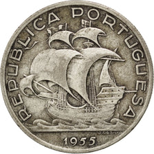 PORTUGAL, 10 Escudos, 1955, KM #586, EF(40-45), Silver, 30, 12.38