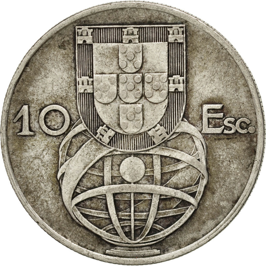 PORTUGAL, 10 Escudos, 1955, KM #586, EF(40-45), Silver, 30, 12.38