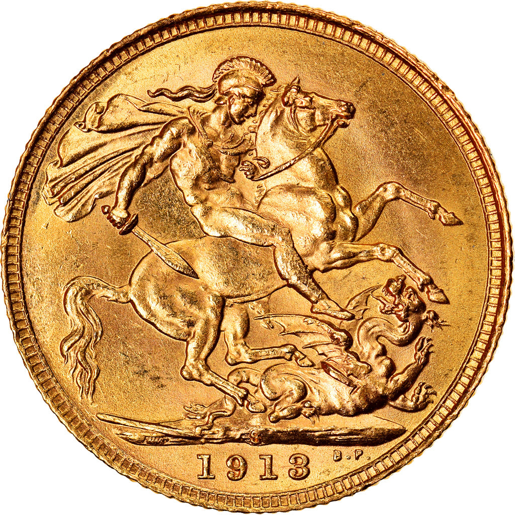 Coin, Australia, George V, Sovereign, 1913, Sydney, MS(60-62), Gold, KM:29