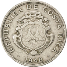 COSTA RICA, 2 Colones, 1948, KM #183, EF(40-45), Copper-Nickel, 32, 13.88