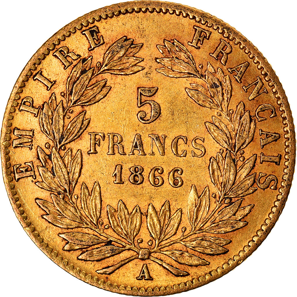 Monnaie, France, Napoleon III, Napoléon III, 5 Francs, 1866, Paris, TTB, Or