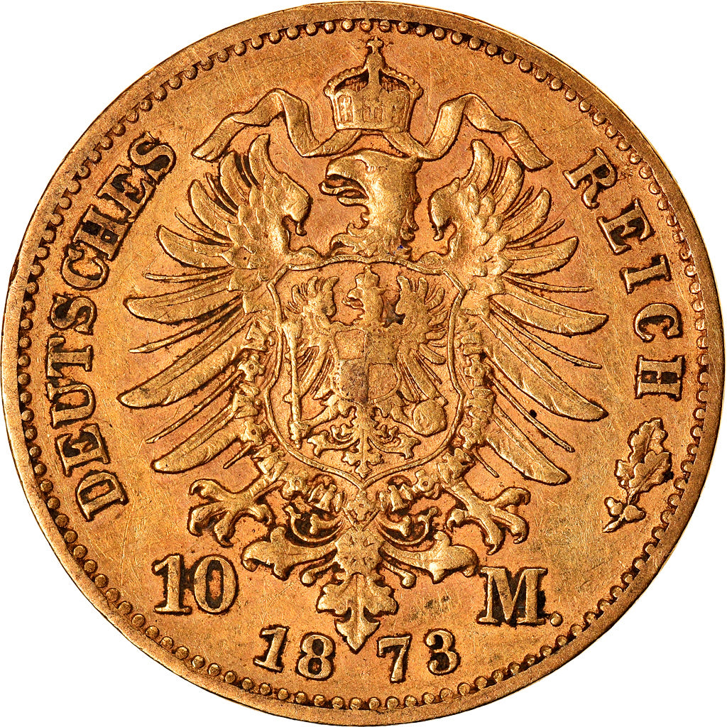Monnaie, Etats allemands, PRUSSIA, Wilhelm I, 10 Mark, 1873, Hannover, TTB, Or