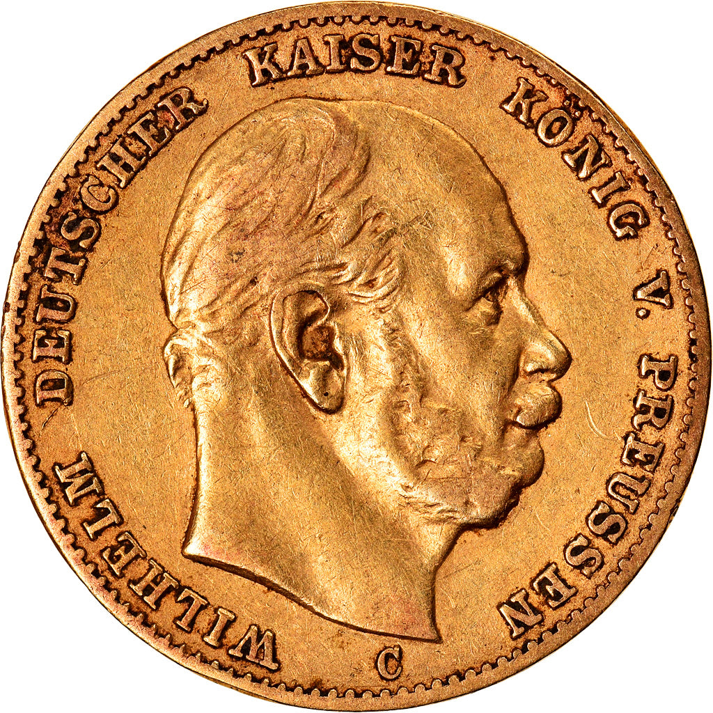 Munten, Duitse staten, PRUSSIA, Wilhelm I, 10 Mark, 1873, Cleves, ZF, Goud