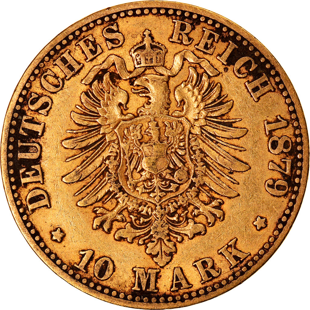 Monnaie, Etats allemands, PRUSSIA, Wilhelm I, 10 Mark, 1879, Berlin, TTB, Or