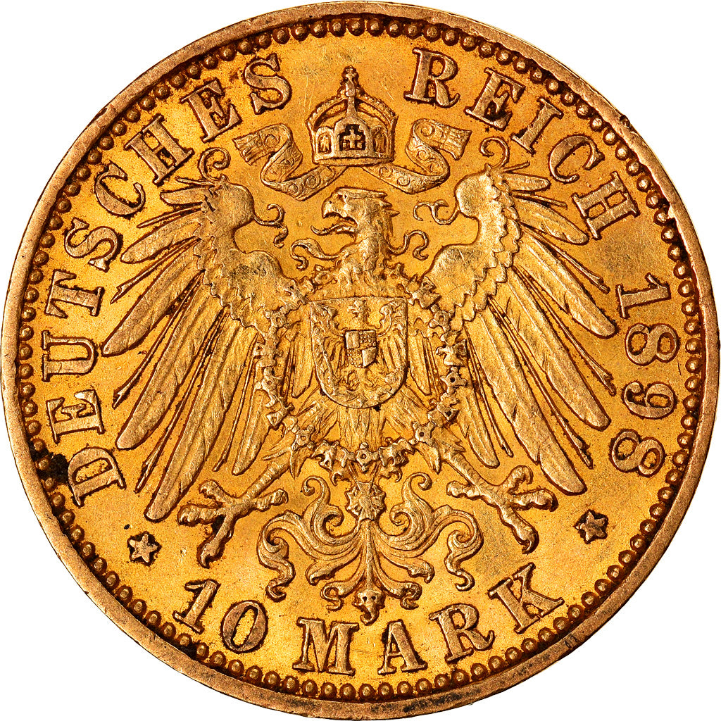 Coin, German States, PRUSSIA, Wilhelm II, 10 Mark, 1898, Berlin, AU(50-53)