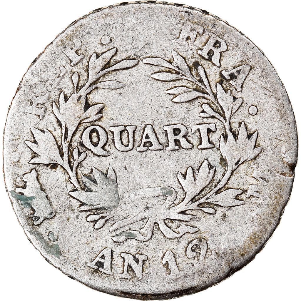 Moneda, Francia, Napoléon I, 1/4 Franc, An 12 (1804), Toulouse, BC, Plata