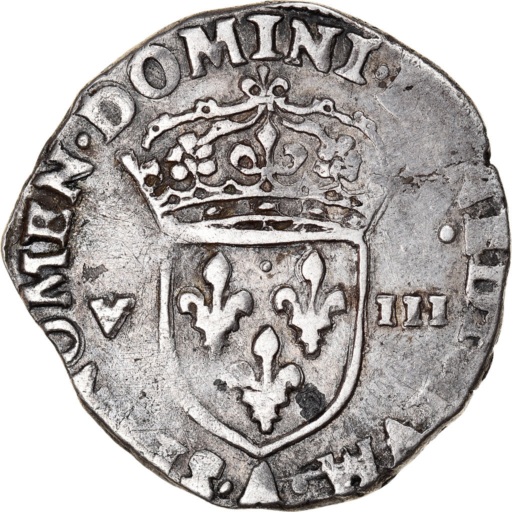 Moneta, Francia, Charles X, 1/8 d'écu à la croix de face, 1590, Paris, MB+