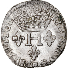 Monnaie, France, Henri III, Double Sol Parisis, 1584, Toulouse, Rare, TTB