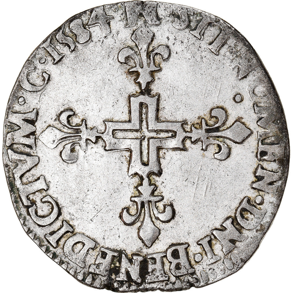 Moeda, França, Henri III, Double Sol Parisis, 1584, Toulouse, Rara, EF(40-45)