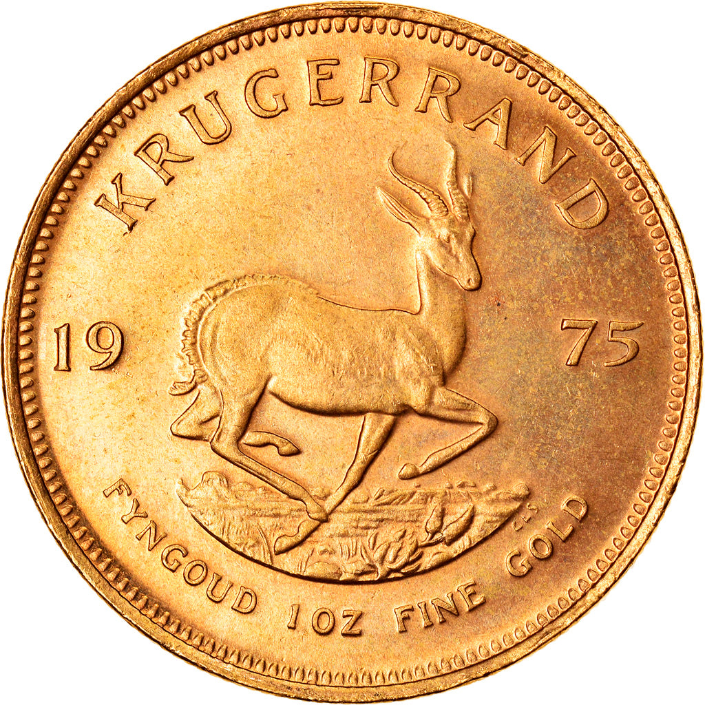 Moeda, África do Sul, Krugerrand, 1975, MS(64), Dourado, KM:73
