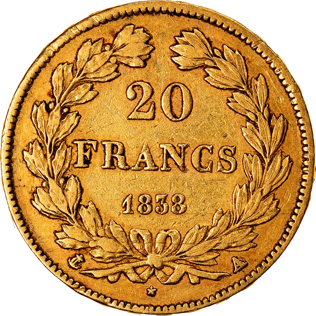 Munten, Frankrijk, Louis-Philippe, 20 Francs, 1838, Paris, FR, Goud, KM:750.1