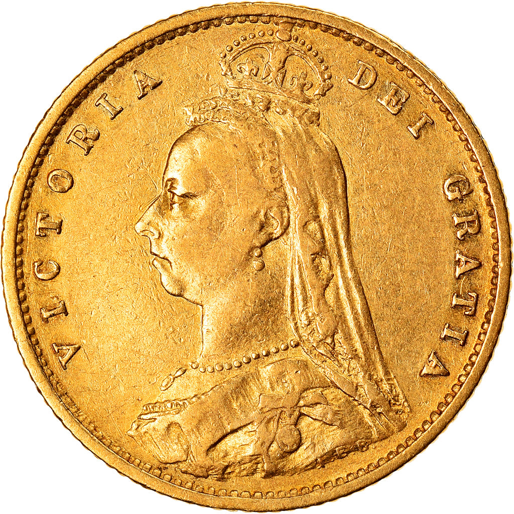 Monnaie, Grande-Bretagne, Victoria, 1/2 Sovereign, 1887, TTB, Or, KM:766