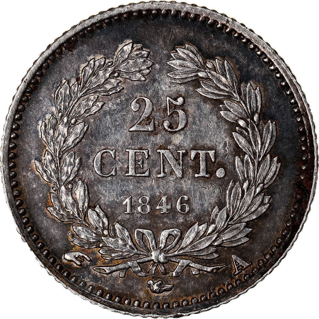 Moeda, França, Louis-Philippe, 25 Centimes, 1846, Paris, AU(55-58), Prata